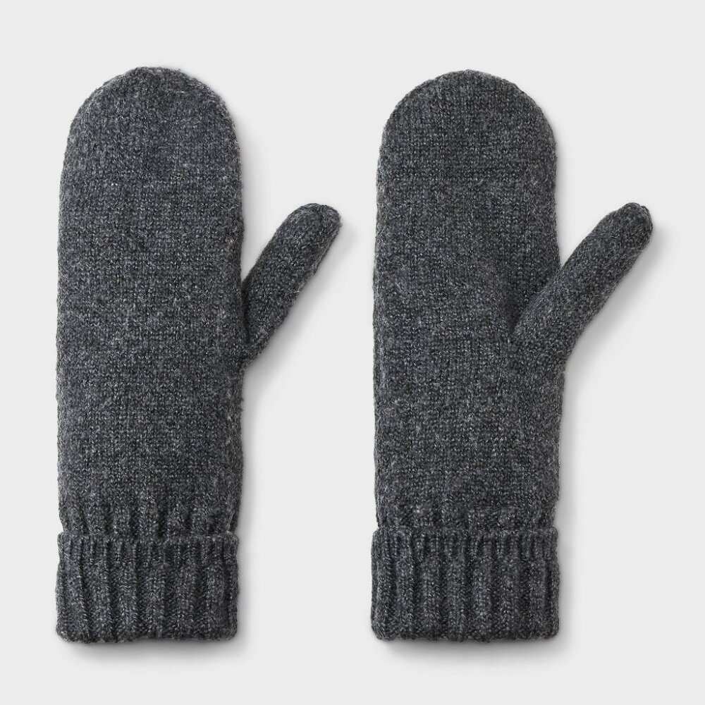 Universal Thread Gray Knit Mittens One Size